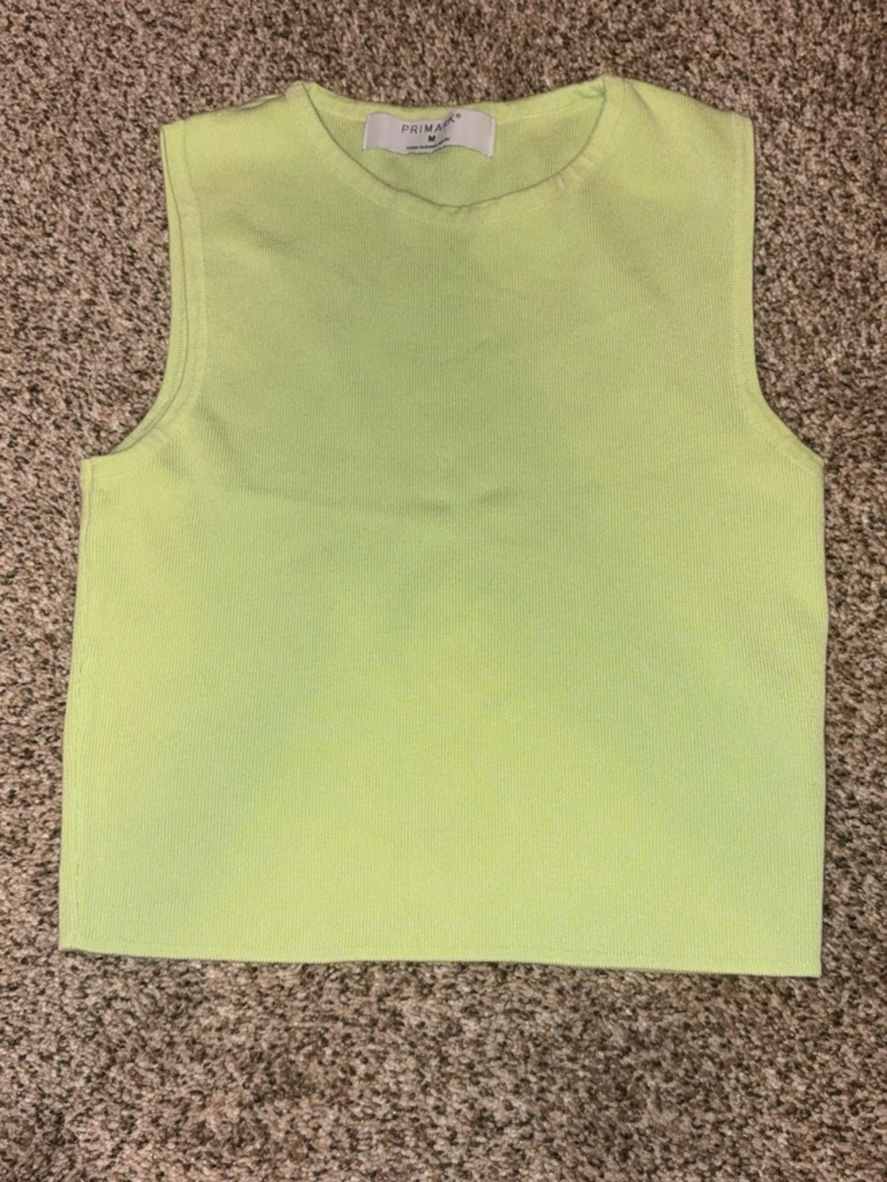 Primark Neon Lime Green Sleeveless Knit Tank Top